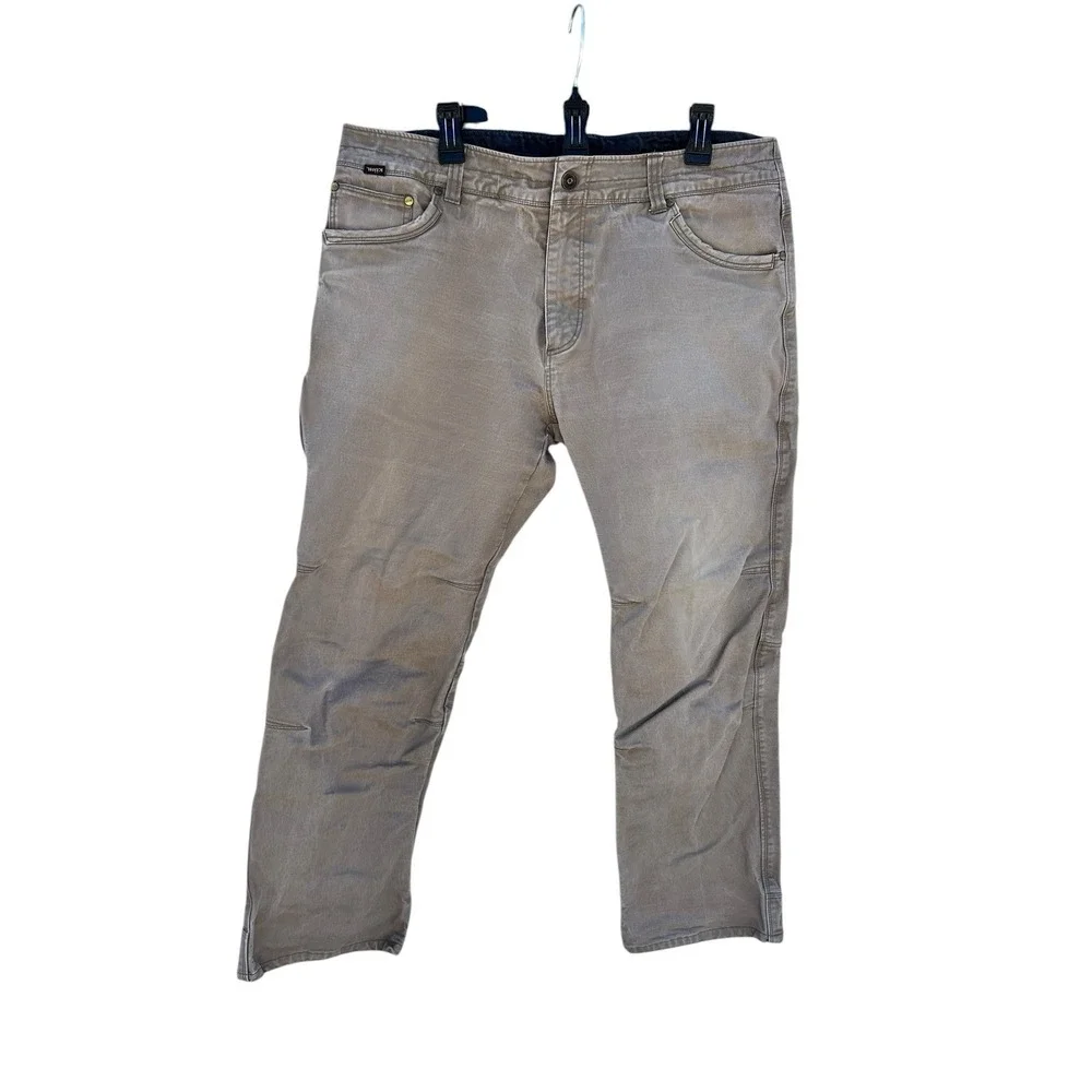 Kuhl Rydr Pants Mens 38x30 Brown Vintage Patina Dye Canvas Straight Leg 5016